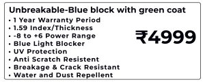 Unbreakable-Blue block with green coat