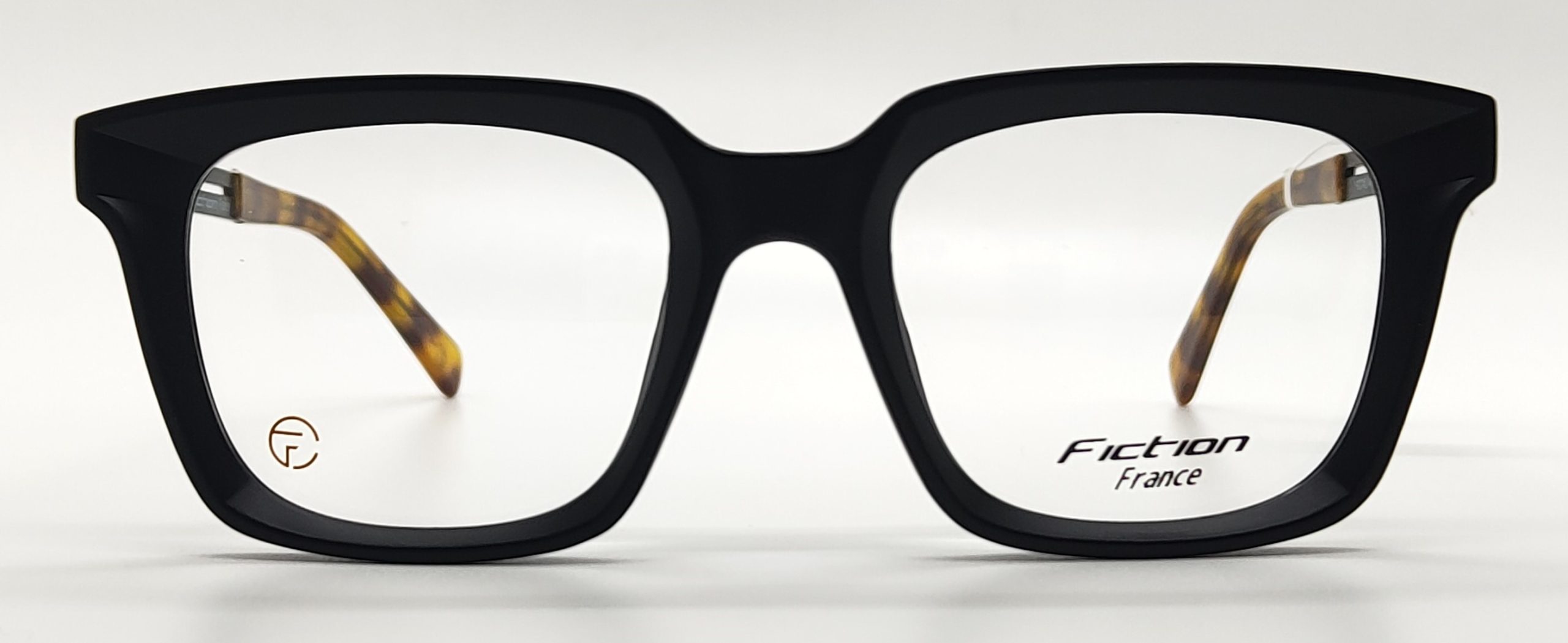 Fiction France Matt Black & tiger print Acetate Oversized