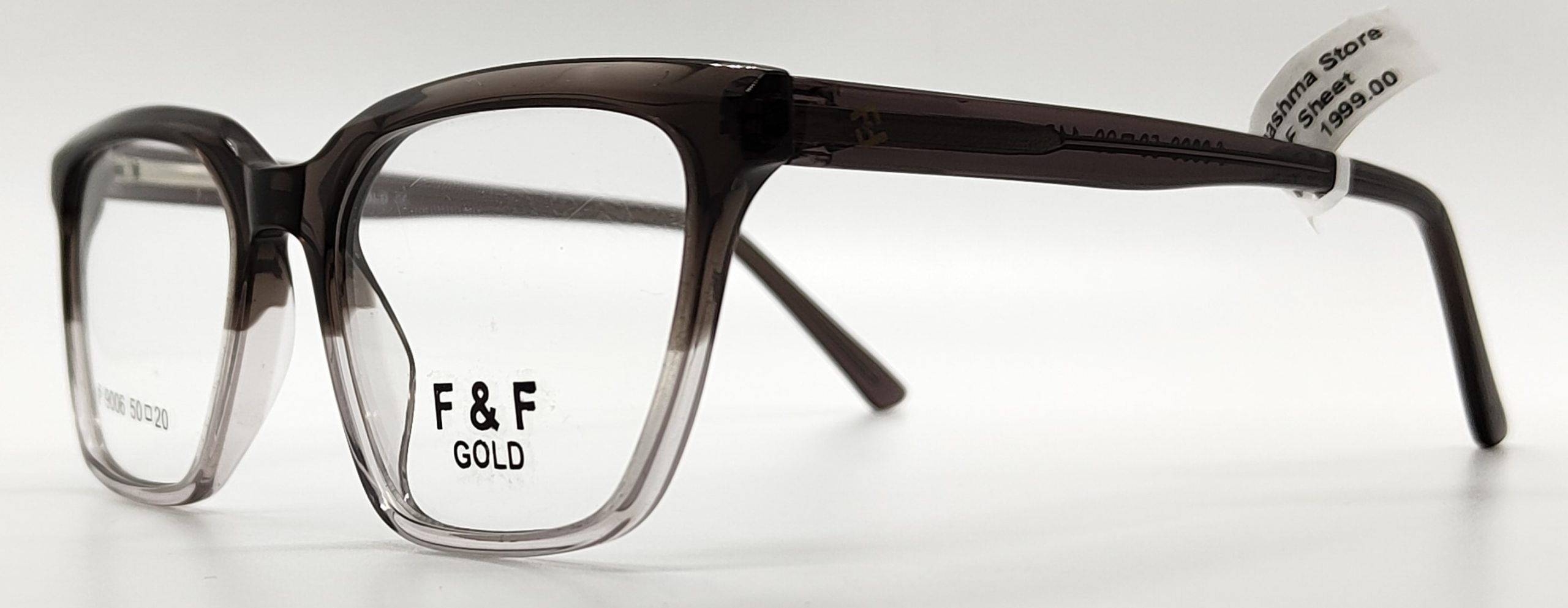 F & F Transparent brown & white Acetate Square