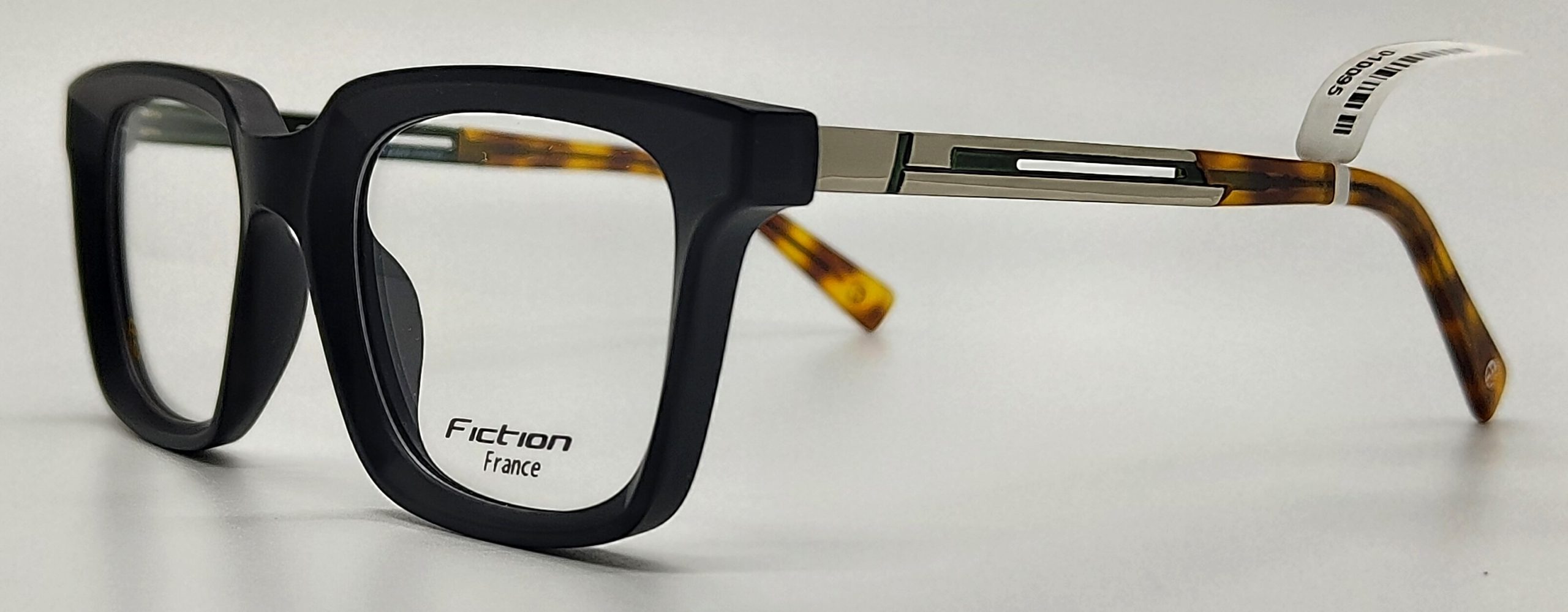 Fiction France Matt Black & tiger print Acetate Oversized
