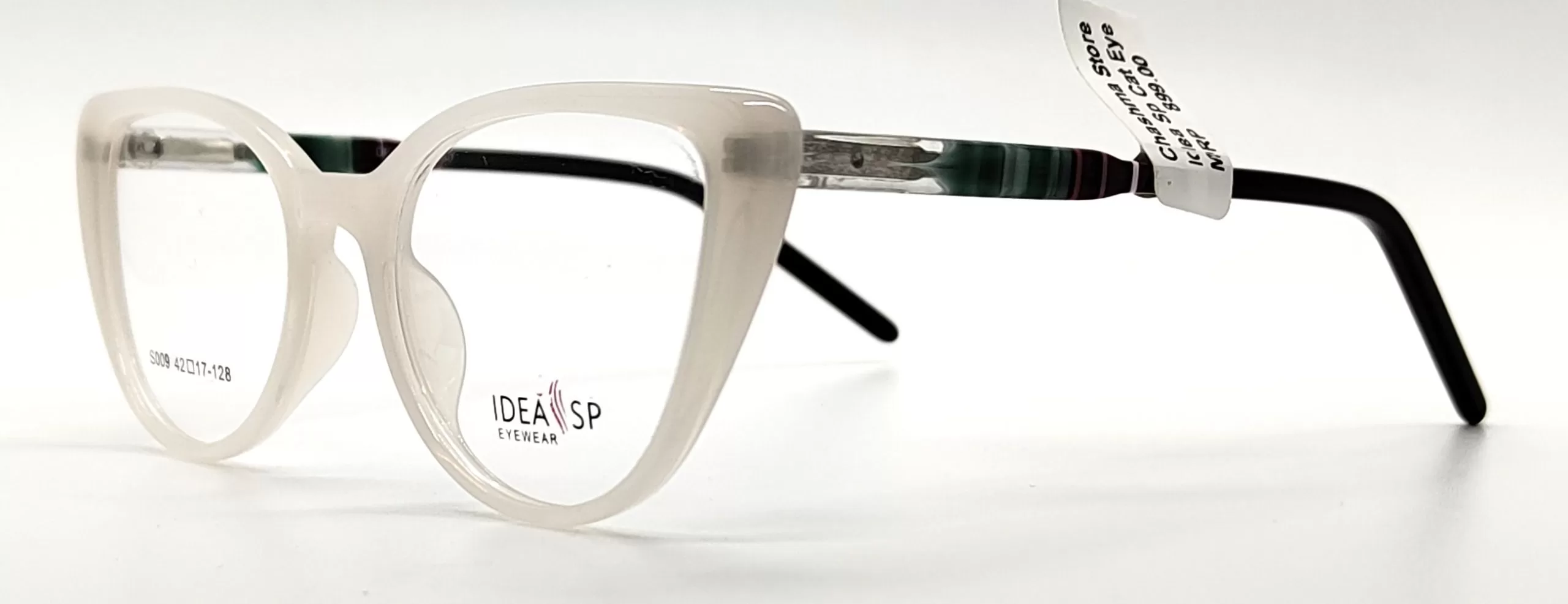 Idea SP White & Printed temples Acetate Cat Eye