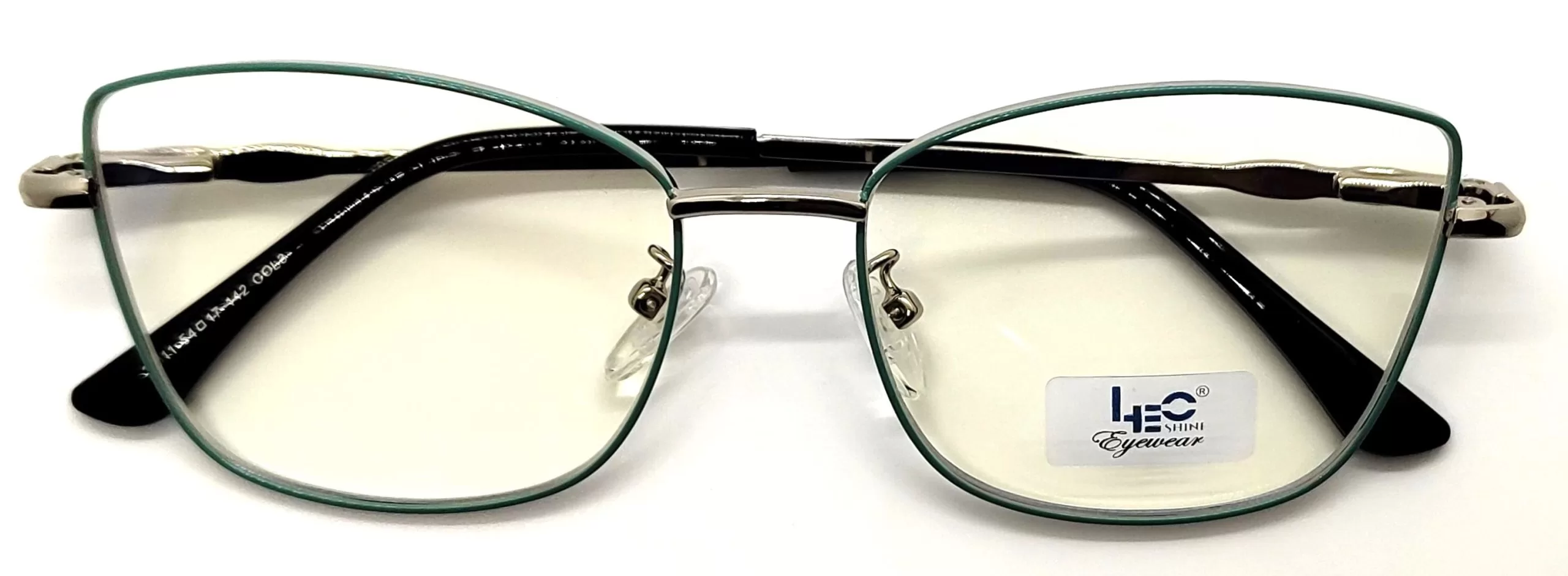 Leo Shine Black & Silver Metal Cat Eye